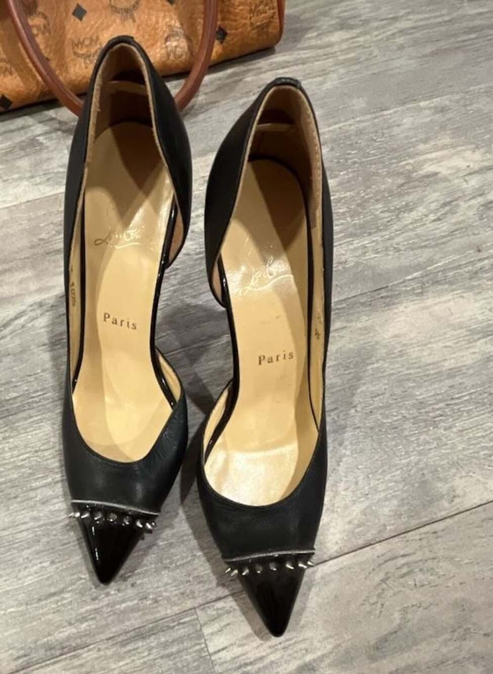 Christian Louboutin Culturella Spike D'Orsay Pumps Size 36 Black Leather